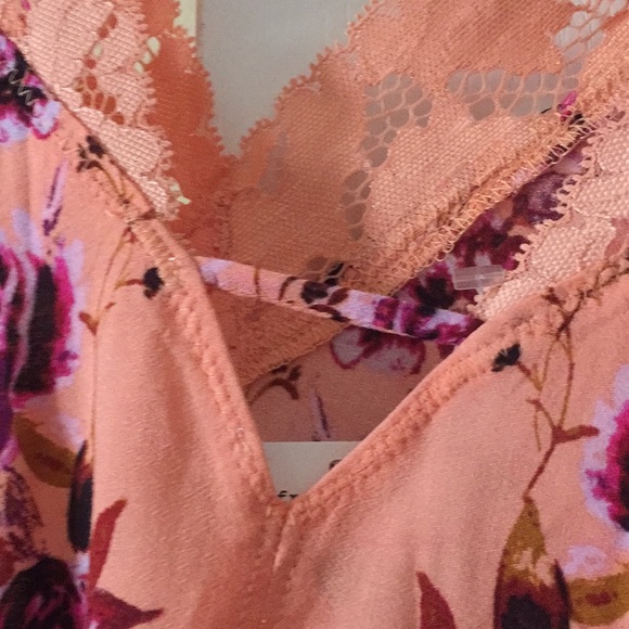 NWT free people lace floral peach swing top XS - Picture 3 of 6